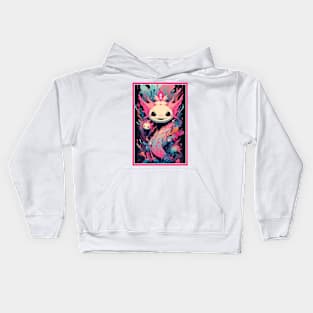 Cute Axolotl Anime Art Design | Cute Animals | Axolotl Hentaii Chibi Kawaii Design Kids Hoodie